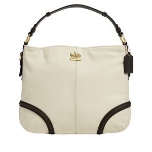 COACH Hobo Bag Katarina Chelsea No. 1120-18901 Off-White Brown Leather 15 x 11